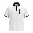 thumbnail image 4 of Camiseta Casual de Manga Corta con Cuello Tripulado 100% de Poliéster Lavable a la Máquina de Manga Larga Camisetas de Trabajo Al Aire Libre de Color Sólido para Hombres, 4 of 7