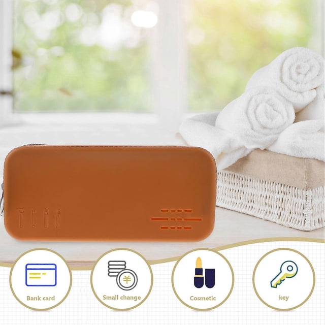 Makeup Brush Holder Travel for Storage Silicone Makeup Brush Holder Brown Case