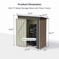 thumbnail image 7 of Homall 5 x 3 ft Outdoor Storage Shed, Metal Garden Tool Shed with Floor Frame & Lockable Doors for Patio Backyard Lawn, Brown, 7 of 7