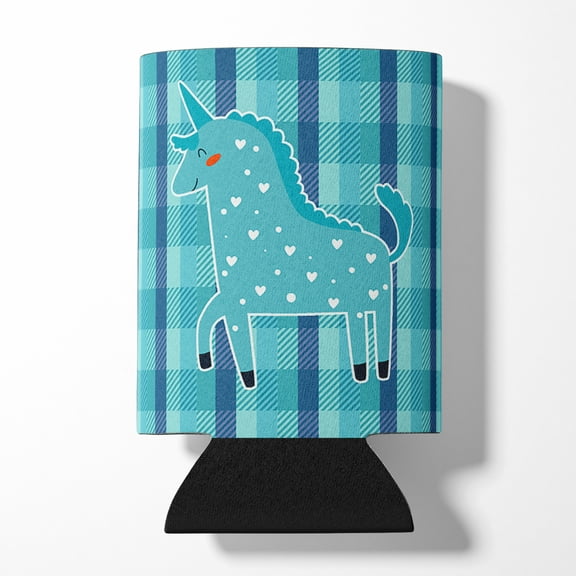 Unicorn in Plaid Can or Bottle Hugger