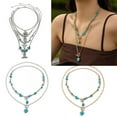 thumbnail image 4 of Aurgiarme Fashionable Turquoise and Alloy Necklace Set Fashionable Neckchain Adjustable Length Choker for Modern Styles Lovers, 4 of 8