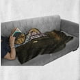thumbnail image 6 of Gothic Soft Flannel Fleece Throw Blanket, Lectern on Pentagram Medieval Architecture Candlelight in Dark Altar, Cozy Plush for Indoor and Outdoor Use, 70" x 90", Olive Green Mustard, by Ambesonne, 6 of 6