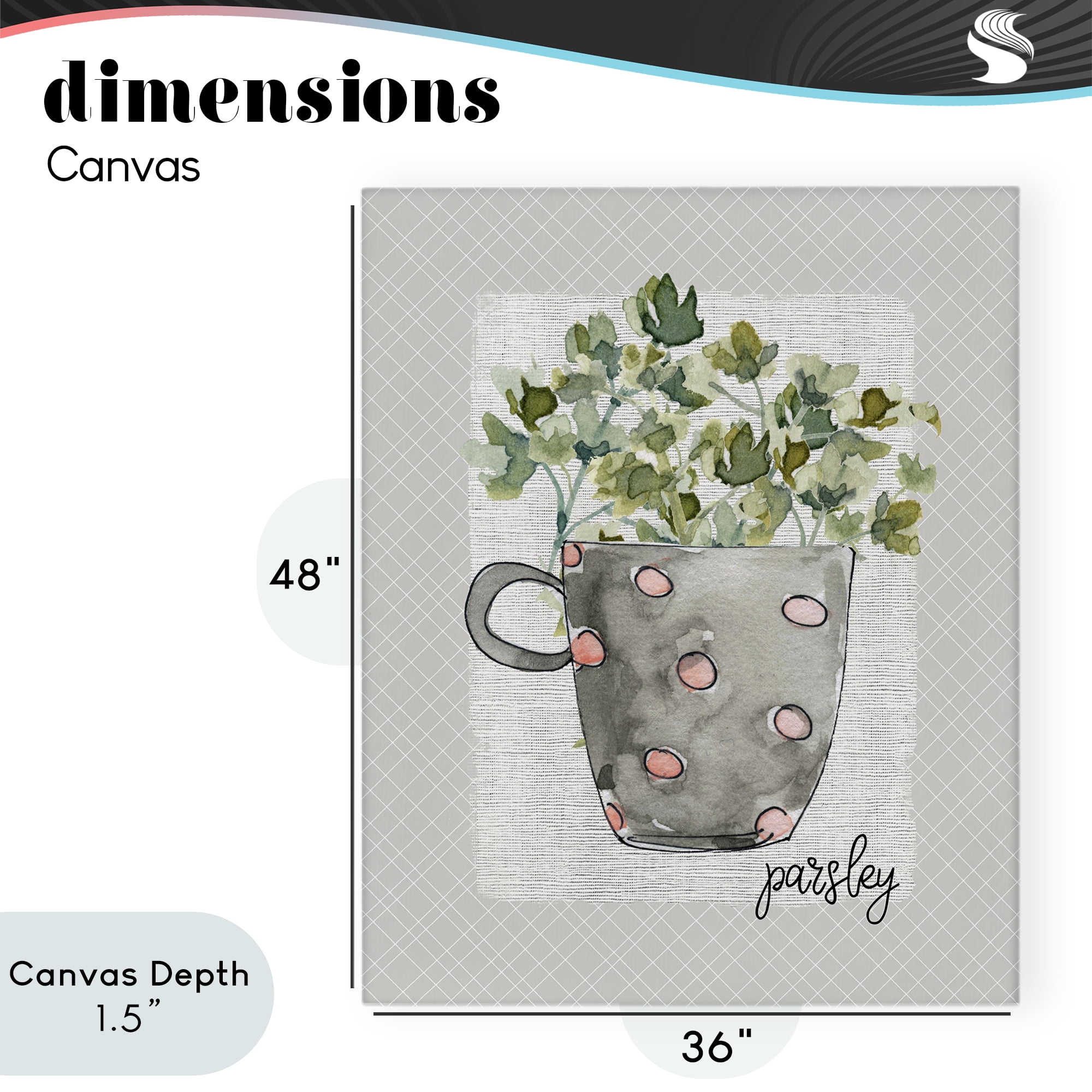 Stupell Industries Parsley Herb Mug Canvas Wall Art, design by Livi Finn