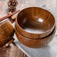 thumbnail image 2 of opvise Wooden Noodles Rice Soup Bowl Food Storage Container Kitchen Tableware Gadget 1, 2 of 7