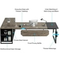 thumbnail image 3 of Tribesigns 70.8" L-Shaped Executive Desk with 55" File Cabinet, Modern L-Shaped Computer Desk with Storage Shelves and Cabinet for Home Office, Retro Gray, 3 of 6