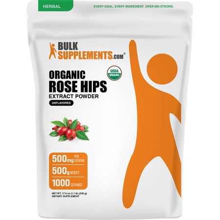 BulkSupplements Organic Rosehip Extract Powder - 500 Grams (1.1 lbs)