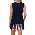 thumbnail image 5 of Iaqnaocc 2 Piece Sets for Women 4th Of July American Flag Stars Striped Flag Print Short Sets for Women Tank Square Neck Sleeveless and Elastic Waist Shorts Summer Outfits Navy XXL, 5 of 5