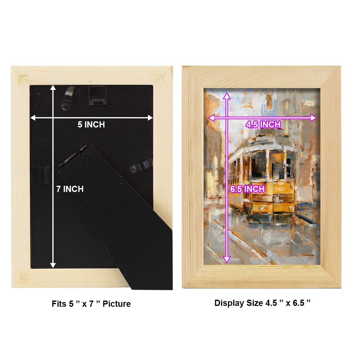 Day Trolley II - Framed Print w/glass - Natural Wood