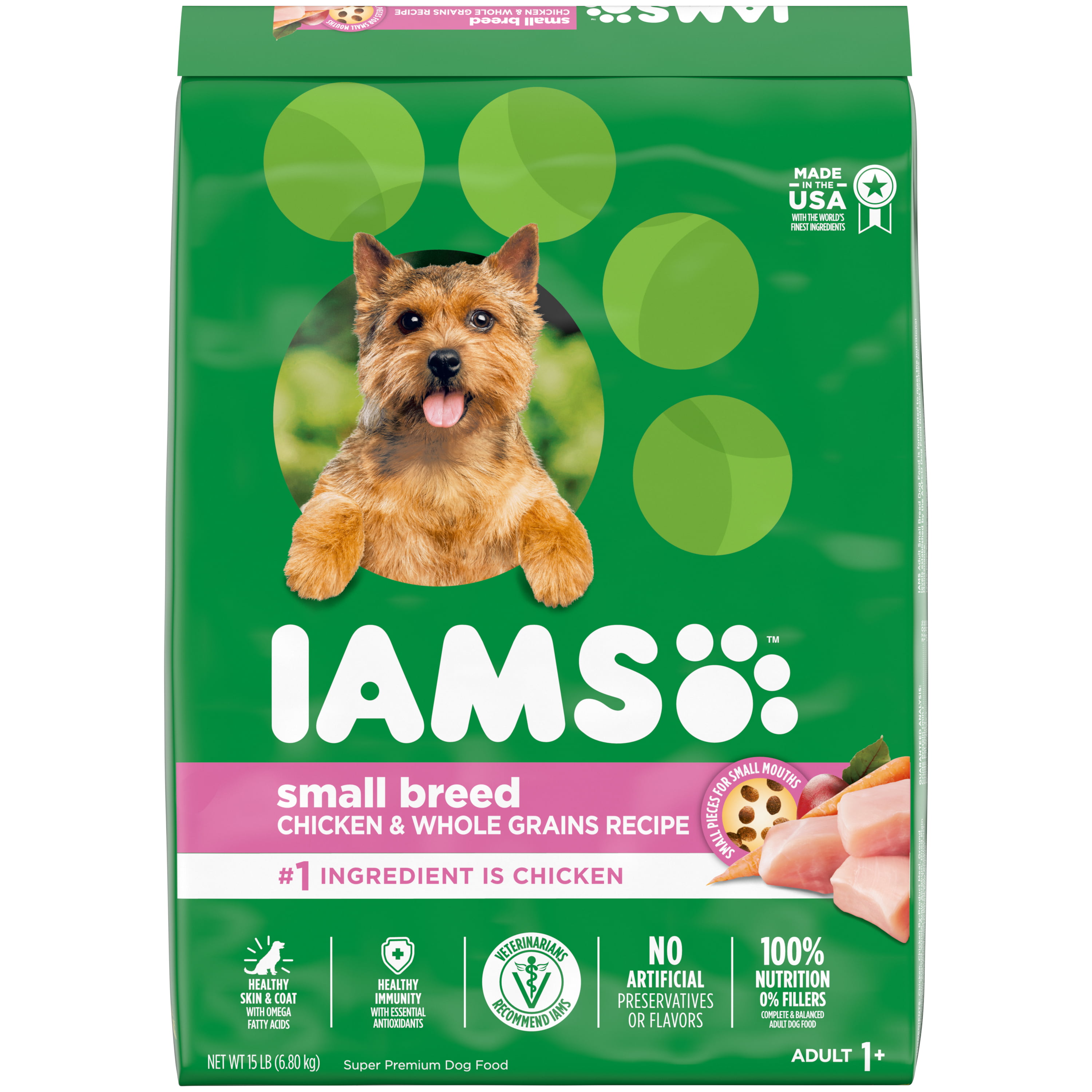 Associëren vlees Altijd IAMS Small & Toy Breed Adult Dry Dog Food for Small Dogs with Real Chicken,  15 lb. Bag - Walmart.com