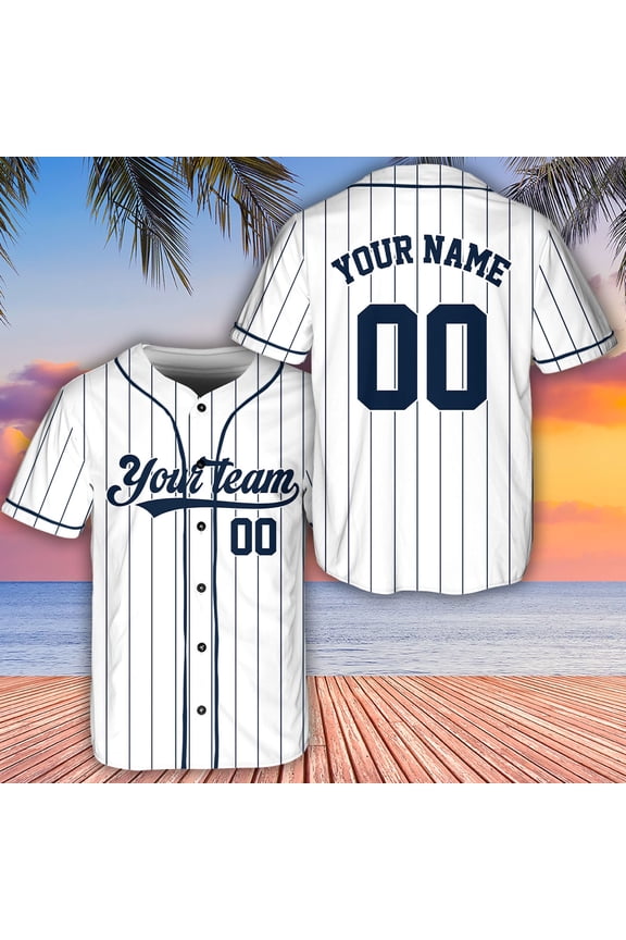 Personalized Baseball Jersey Shirt, Custom Text And Number, Group Matching Jersey, Customized Team Jersey, Gift For Baseball Lovers, Striped Jersey