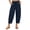 Navy, variant on Bloomae Women's Harem Capri Pants Casual Loose Fit Wide Leg Cropped Trousers Lightweight Drawstring Elastic Waist Lounge Capris with Pockets