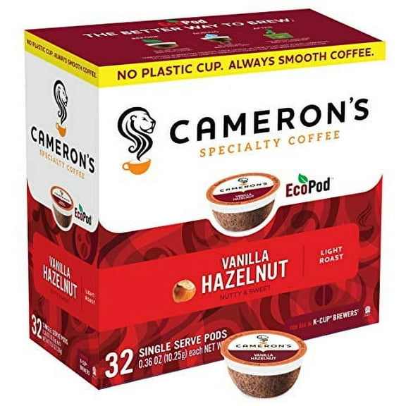 Cameron's Coffee Single Serve Pods, Flavored, Vanilla Hazelnut, 32 Count (Pack of 1)
