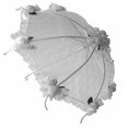 thumbnail image 2 of PFP Decorated Bridal Shower White Lace Umbrella Parasol 36" Silver Roses, 2 of 2