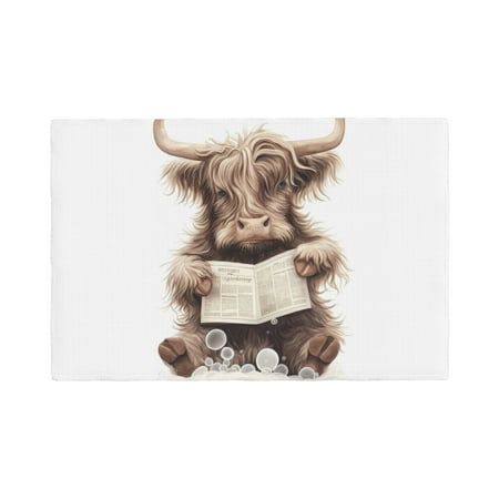 

Placemats Set of 4 / 6 Relaxed Cute Cow Reading Placemats for Dining Table Indoor/Outdoors Heat Resistant Washable Placemats 18 x 12