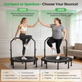 thumbnail image 3 of BCAN BT2 40-Inch Adult Mini Rebounder Trampoline, 450-pound weight capacity, adjustable handrails, and a Silent Resistance Band Design, suitable for indoor and outdoor home workouts, 3 of 9