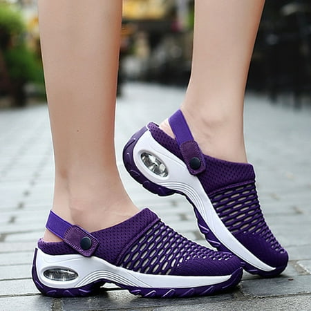

CuiYou Women Sandals Anti Slip Air Cushion Simple Platform Thick Heels Breathable Shoes Slippers