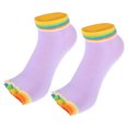 thumbnail image 7 of 4 Pairs Half Finger Toe Socks Men Women Non Slip Sticky Five Finger Socks for Yoga Daily Fit Mutlicolor Light Purple, 7 of 7