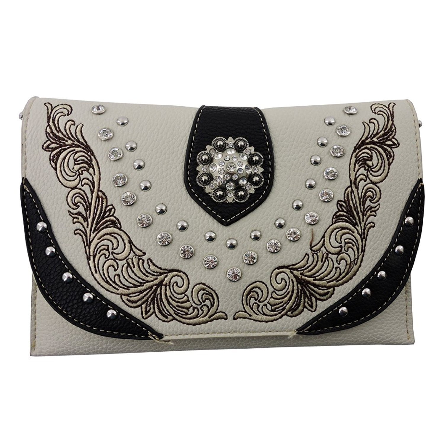 American Bling Clutch Crossbody Shoulder Handbag Built in Wallet