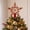 Red, variant on VANLOFE Christmas Tree Topper Star Double Layer Five Pointed Star with Gold Sequins Purple Flocked Xmas Tree Top Decoration for Holiday Home