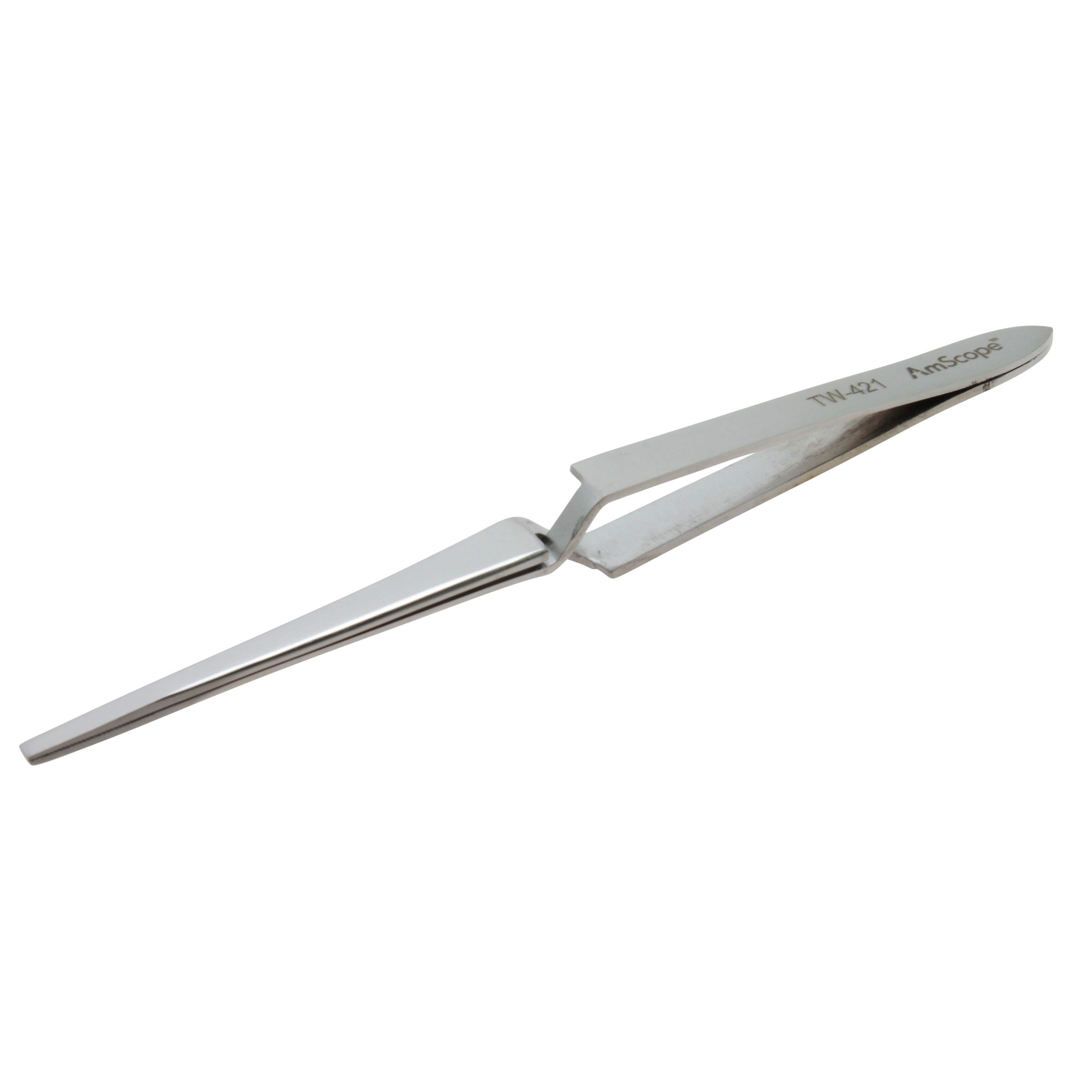 AmScope 6 1/4 in. Straight Wide Point Cross Locking Tweezers