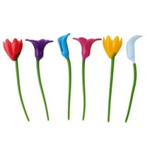 6pcs Flower Shape Wine Glass Charms Silicone Glass Markers Party Favors Supplies