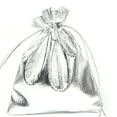 thumbnail image 3 of 10 BdBeads Small Solid Opaque Shiny Organza Drawstring Jewelry Gift Pouch Bags with Cinch String (Silver), 3 of 4