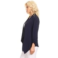 thumbnail image 3 of Women's Solid Floral Print Loose Fit 3/4 Sleeve Open Front Cardigan Blazer Jacket, 3 of 4