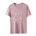 thumbnail image 4 of Blusa suelta estampada con cuello redondo y manga corta para mujer OAVQHLG3B Store  lin121212, 4 of 5