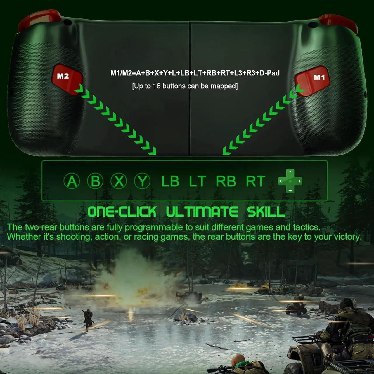 Phone Controller for iPhone/Android Support Phone Case, Mobile Gaming Controller with Ergonomic Design - Wireless Gamepad for Cloud Gaming & PS Remote Play