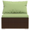 thumbnail image 3 of vidaXL 7 Piece Garden Lounge Set with Cushions Poly Rattan Brown, 3 of 5