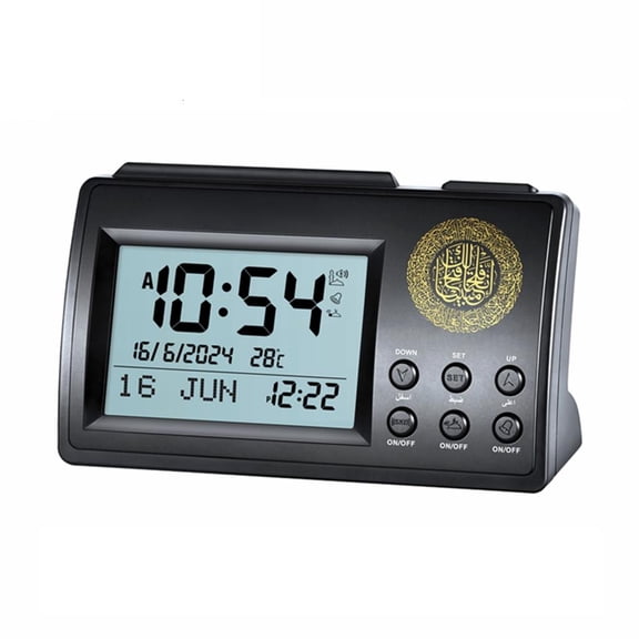 Azan Timekeeping Clock LCD Display with Alarm & Snooze Option Electronic Timer Modern Desk Clock for Home