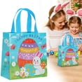 thumbnail image 2 of 6PC Happy Easter Bags Bunny Carrot Chick Egg Treat Gift Non-Woven Bags with Handles for Gifts Wrapping, Egg Hunt, Easter Party Supplies, 8.66"x9.05", 2 of 9