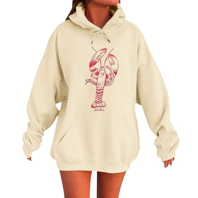 Chandail à Capuche pour Femmes Élégant Basique Manches Longues Col Rond Décontracté Doux Confortable pour l'Hiver
