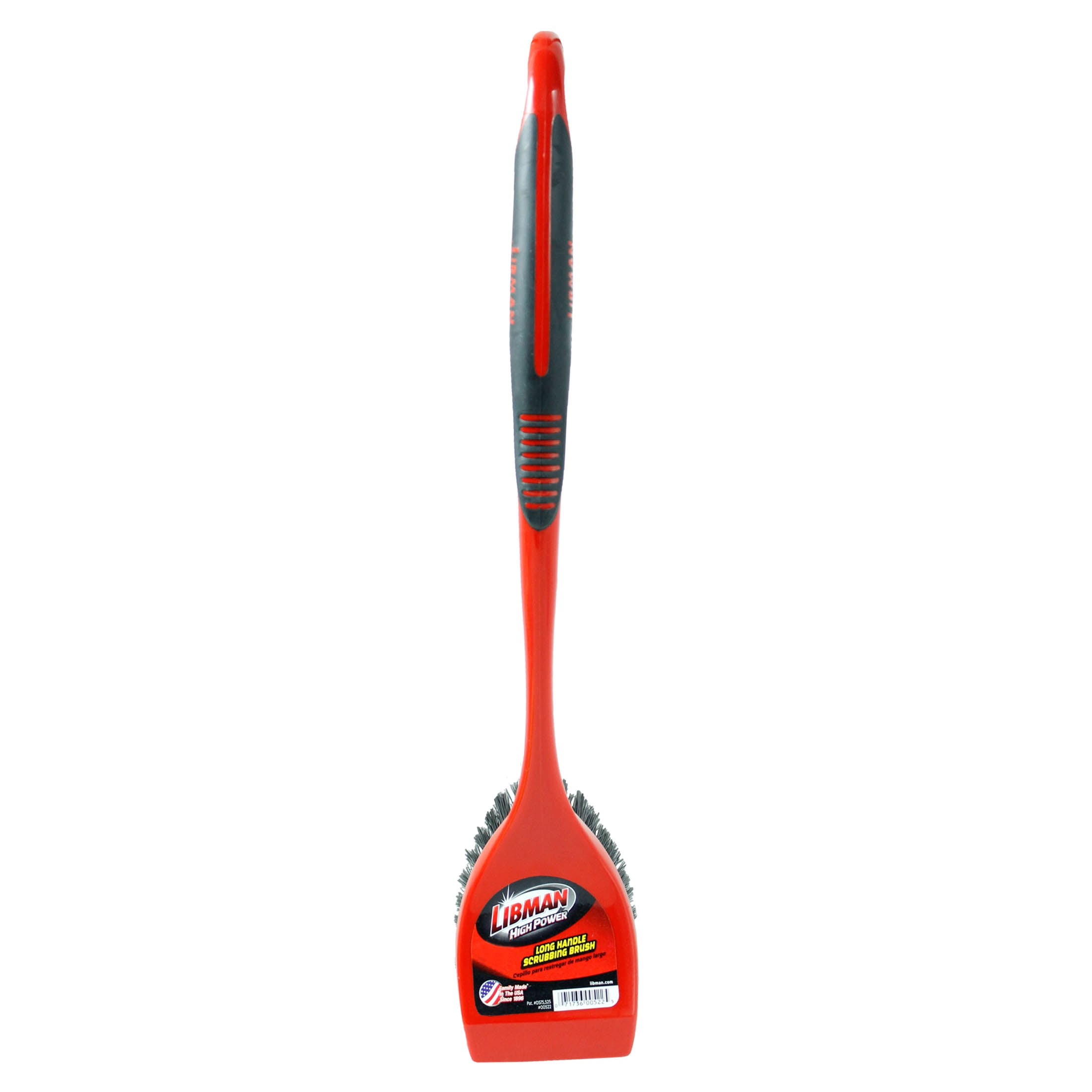 Libman High Power Scrub Brush Red and Black Long 3.75 Inch Width