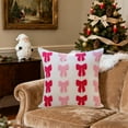 thumbnail image 5 of AuroraX Cute Throw Pillows 18x18 inch,Aesthetic Pink Bow Shaped Holiday Throw Pillow with Inserts,Home Valentines Day Farmhouse Bedroom Decor Gifts for Women Men, 5 of 7