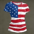 thumbnail image 2 of longantii Patriotic Shirts for Women Patriotic 4th Of July Short Sleeves T-Shirts Relaxed Fit Crew-Neck Tunic Tops Summer 2026 Blouses Color-Blocking Clothes Red L, 2 of 7