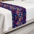 thumbnail image 2 of Hipster Bed Runner, Colorful Love Music Typography with Retro Concept Peace Sign, Decorative Accent Bedding Scarf for Hotels Homes and Guestrooms, Queen, Multicolor, by Ambesonne, 2 of 2