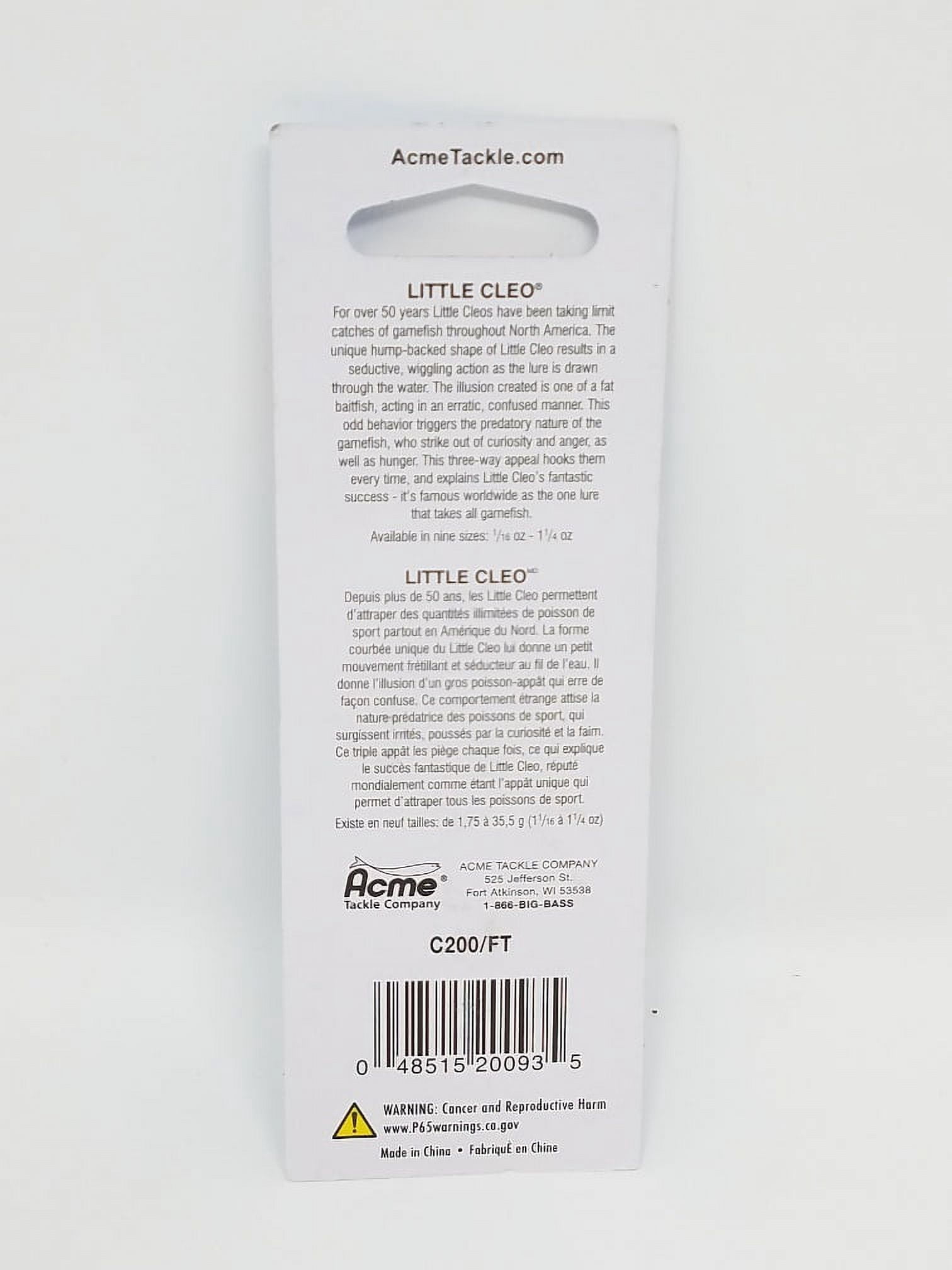 Acme Tackle Little Cleo Fishing Spoon Fire Tiger 2/5 oz.
