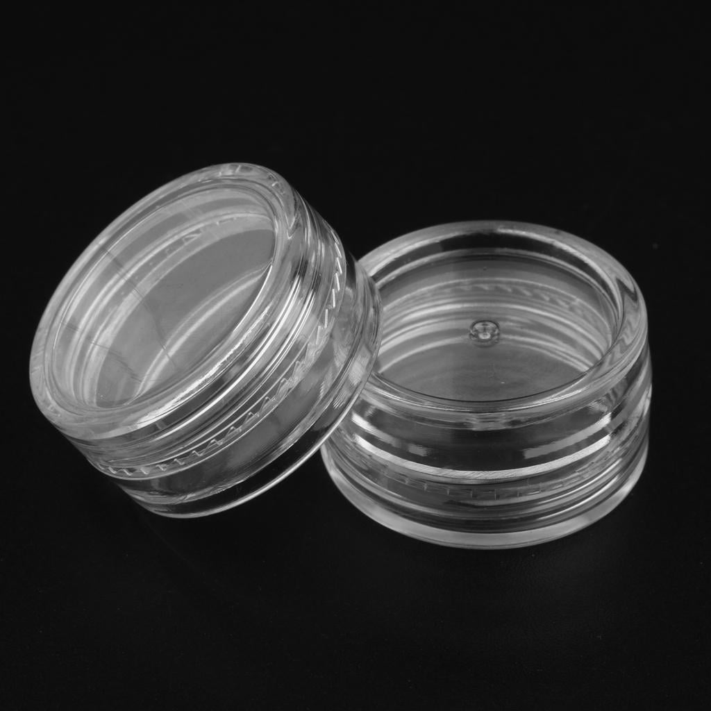 Wswqop Set of 100 Jars, Empty Jars, Clear Jars, Cream Jars, Empty Transparent Jars with Screw , Travel Potty Jars Set
