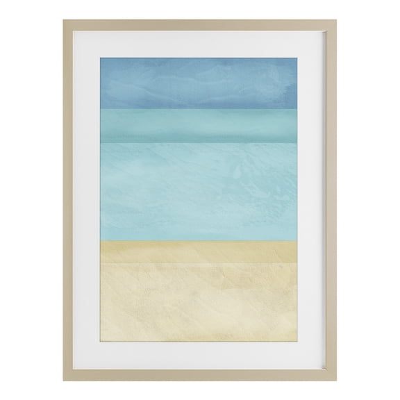 Stupell Industries Abstract Beach Coastal Color Block Birch Framed Print Under Glass, design by Martina Pavlova