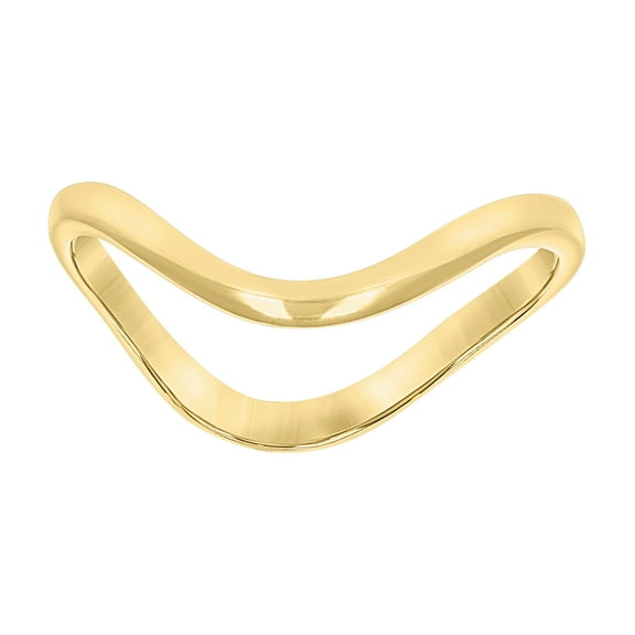 10kt 10k Yellow Gold Womens Polished Finish Curved Band Ring Size-7