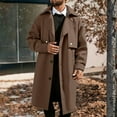 thumbnail image 2 of FINALGANG Men Anoraks Solid Color Long Sleeve Turndown Collar Button Coat Man Trendy Birthday Wedding Weekend Jacket,Coffee,XL, 2 of 5