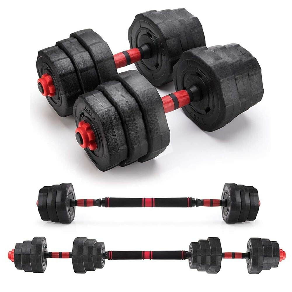 Adjustable Dumbbell Barbell Set 20kg 25kg & 30kg 2-in-1 Home Gym Equipment Body 