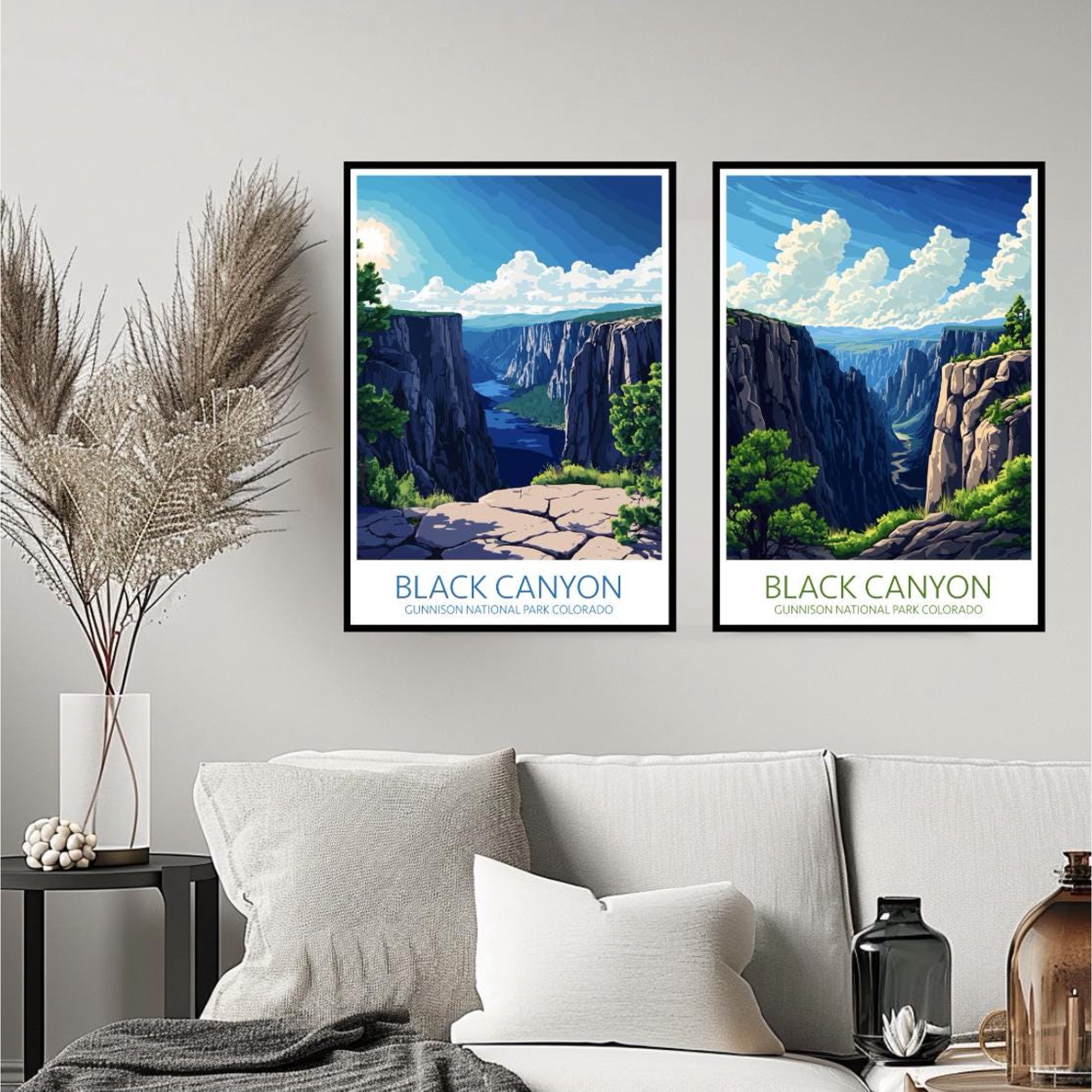 Black Canyon Of The Gunnison National Park Travel Wall American Room Usa Poster, Set 2, Poster Only
