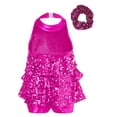 thumbnail image 2 of Hansber Kids Girls Sparkling Sequins Tassel Dancing Dress Latin Rumba Salsa Dress Ballroom Dancewear Rose 8, 2 of 7
