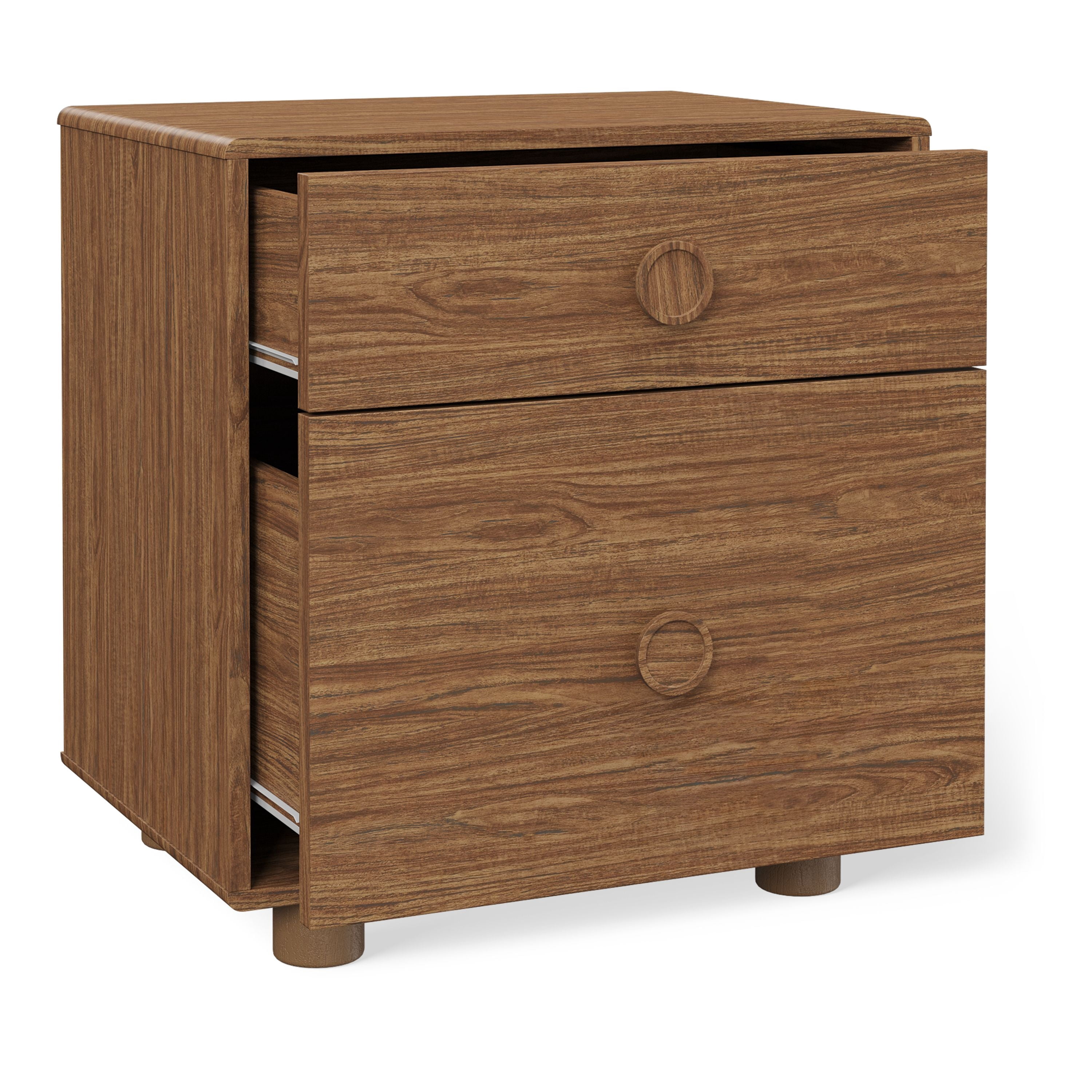 Mainstays Kids Two Drawer Nightstand, Warm Walnut