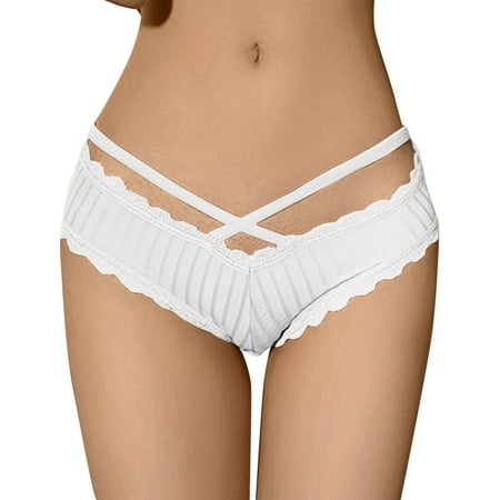 

Womens Cropped Waist Panties Comfortable Low Waist Thin Lace Trim Briefs Womens Panties Seamless Lace