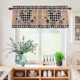 thumbnail image 5 of 3 Piece Kitchen Curtains and Valances Set Chicken Hen Cafe Curtains 36 Inch Length Rooster Animals Farmhouse Plaid Brown Wooden Grain Valance & Tier Curtain for Living Room Bedroom 54"x18"+27"x36"*2, 5 of 6