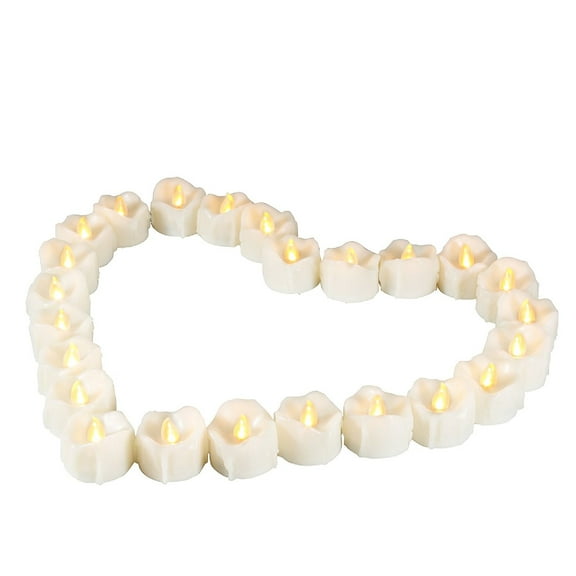 Candle Choice 24 PCS Realistic Flameless Candles, Battery-operated Votive Tealights, LED Tea Lights, Long Battery Life 120  Hours, 1.5"(D)1.5"(H), With Natural Looking Wax Drips