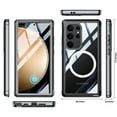 thumbnail image 2 of Allytech Clear Case for Samsung Galaxy S24 Ultra, [Built-in Screen Protector] Rugged PC + Soft TPU Full Body Protection Case Compatible with MagSafe, Slim Transparent Shockproof Dustproof Cover, Black, 2 of 8
